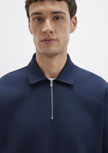  Mavi Yarı Fermuarlı Lacivert Sweatshirt 0S10382-80872