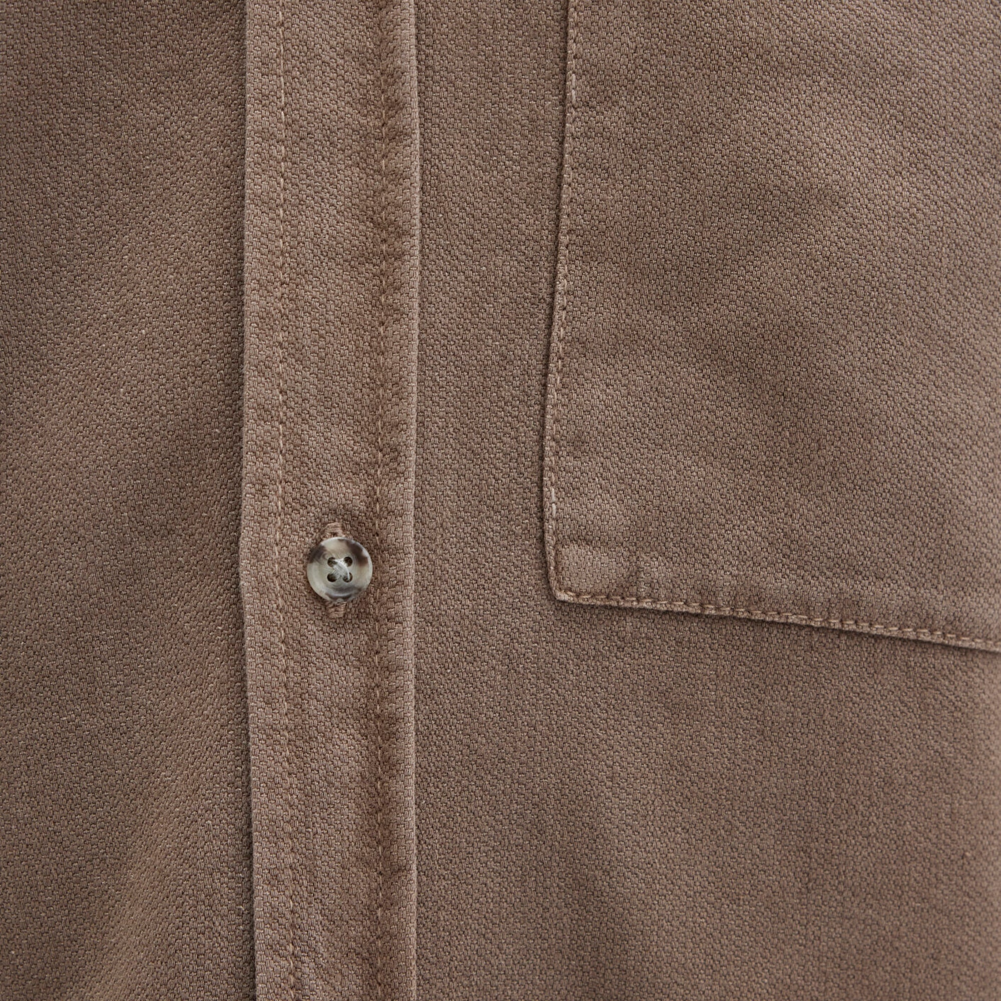 Mavi Cep Detaylı Kahverengi Gömlek Loose Fit / Bol Rahat Kesim 0211760-70380