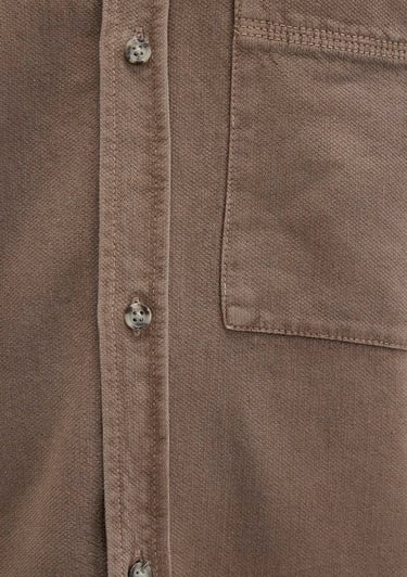  Mavi Cep Detaylı Kahverengi Gömlek Loose Fit / Bol Rahat Kesim 0211760-70380