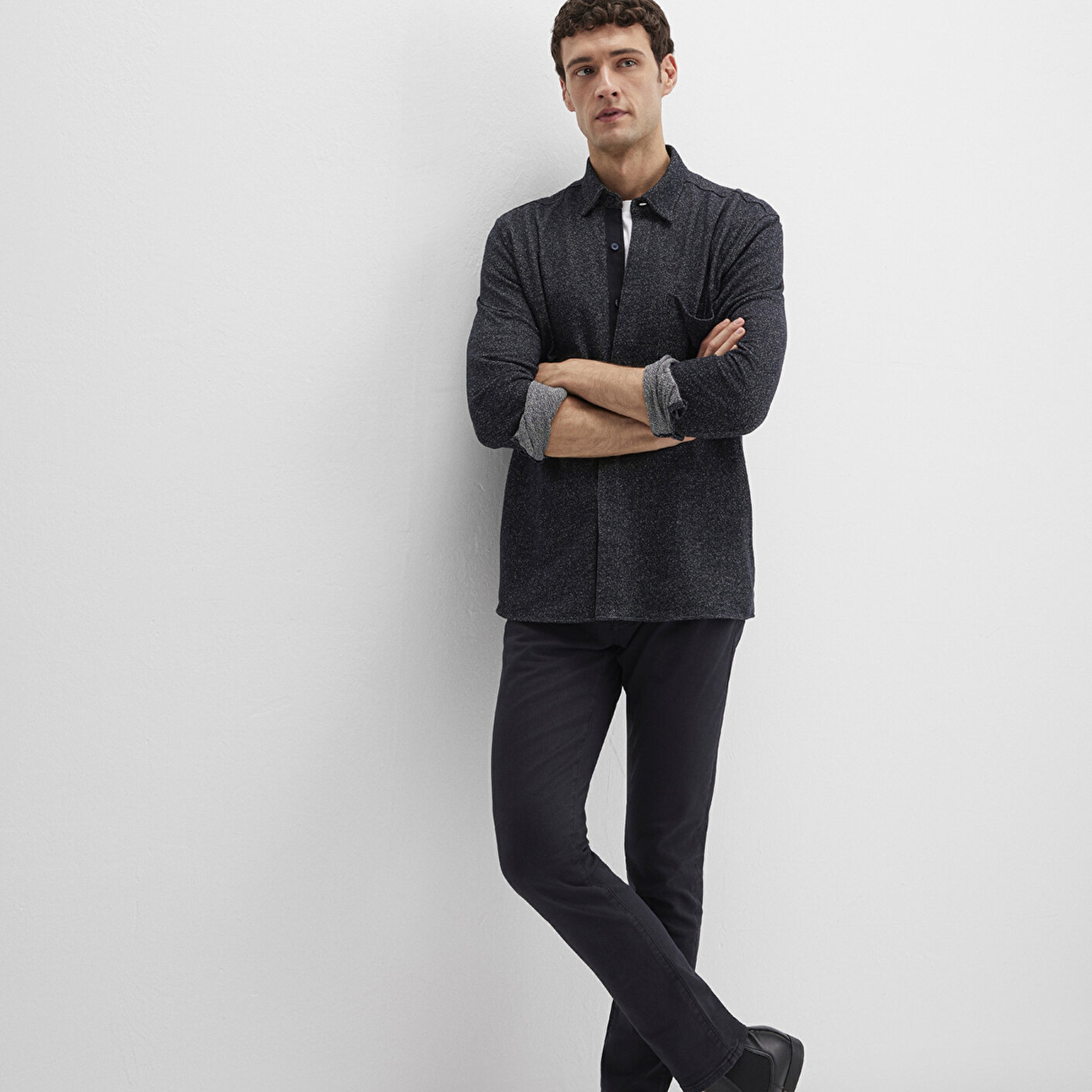 Mavi Lacivert Gömlek Loose Fit / Bol Rahat Kesim 0211764-70497