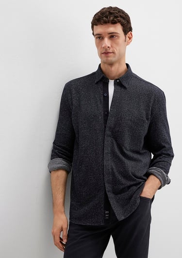  Mavi Lacivert Gömlek Loose Fit / Bol Rahat Kesim 0211764-70497