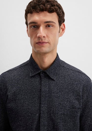  Mavi Lacivert Gömlek Loose Fit / Bol Rahat Kesim 0211764-70497