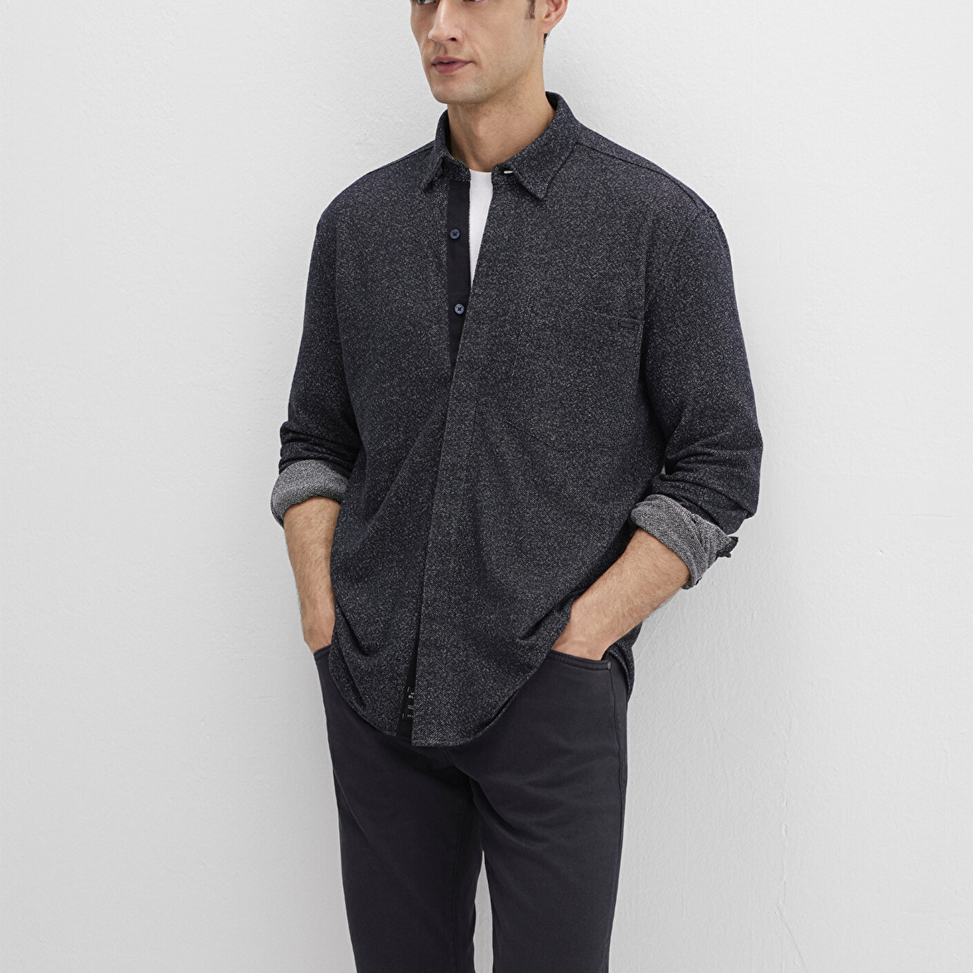 Mavi Lacivert Gömlek Loose Fit / Bol Rahat Kesim 0211764-70497