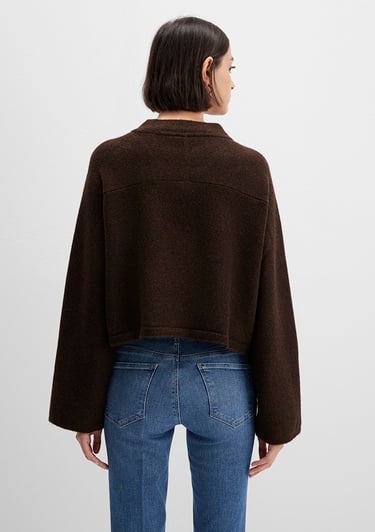  Mavi Yün Karışımlı Kahverengi Kazak Boxy Fit 1710626-88615