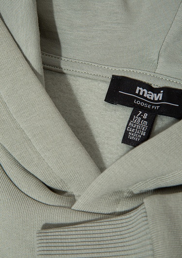  Mavi Mavi Logo Baskılı Kapüşonlu Yeşil Sweatshirt 6610110-70155