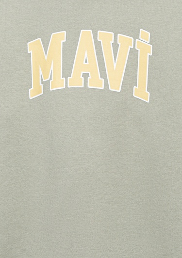  Mavi Mavi Logo Baskılı Kapüşonlu Yeşil Sweatshirt 6610110-70155