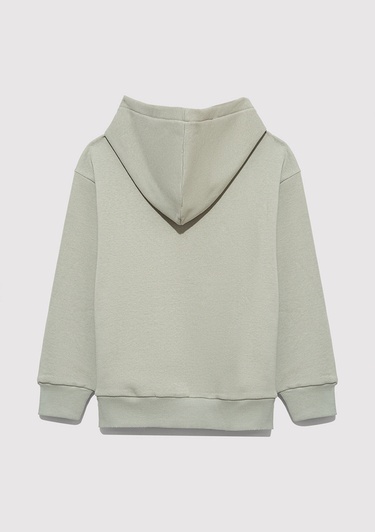  Mavi Mavi Logo Baskılı Kapüşonlu Yeşil Sweatshirt 6610110-70155