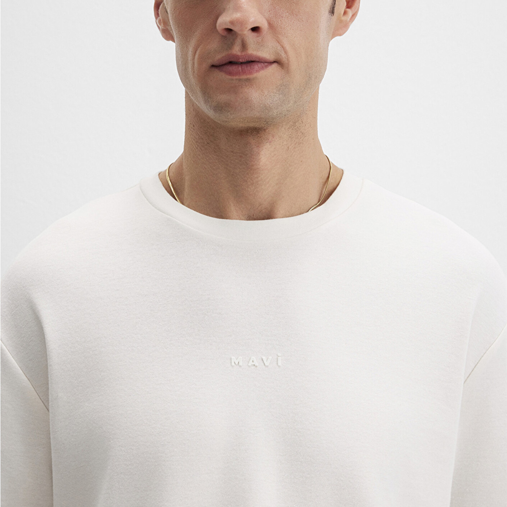 Mavi Mavi Logo Baskılı Ekru Tişört Loose 0613250-70057