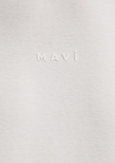  Mavi Mavi Logo Baskılı Ekru Tişört Loose 0613250-70057