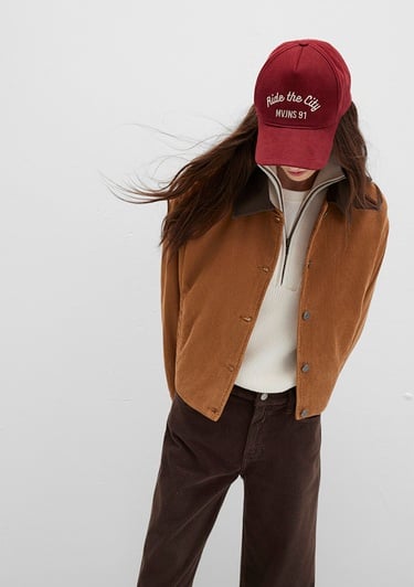  Mavi Kahverengi Kadife Ceket Oversize / Geniş Kesim 1110842-70381