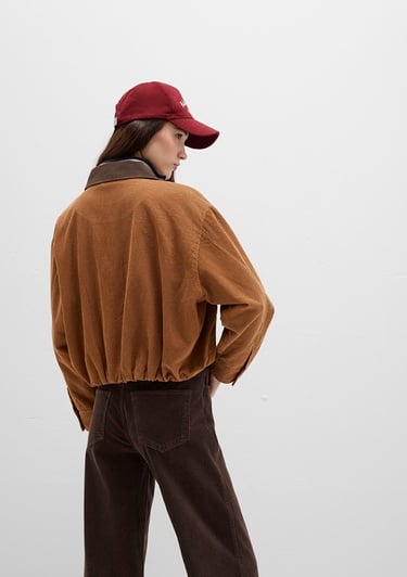  Mavi Kahverengi Kadife Ceket Oversize / Geniş Kesim 1110842-70381