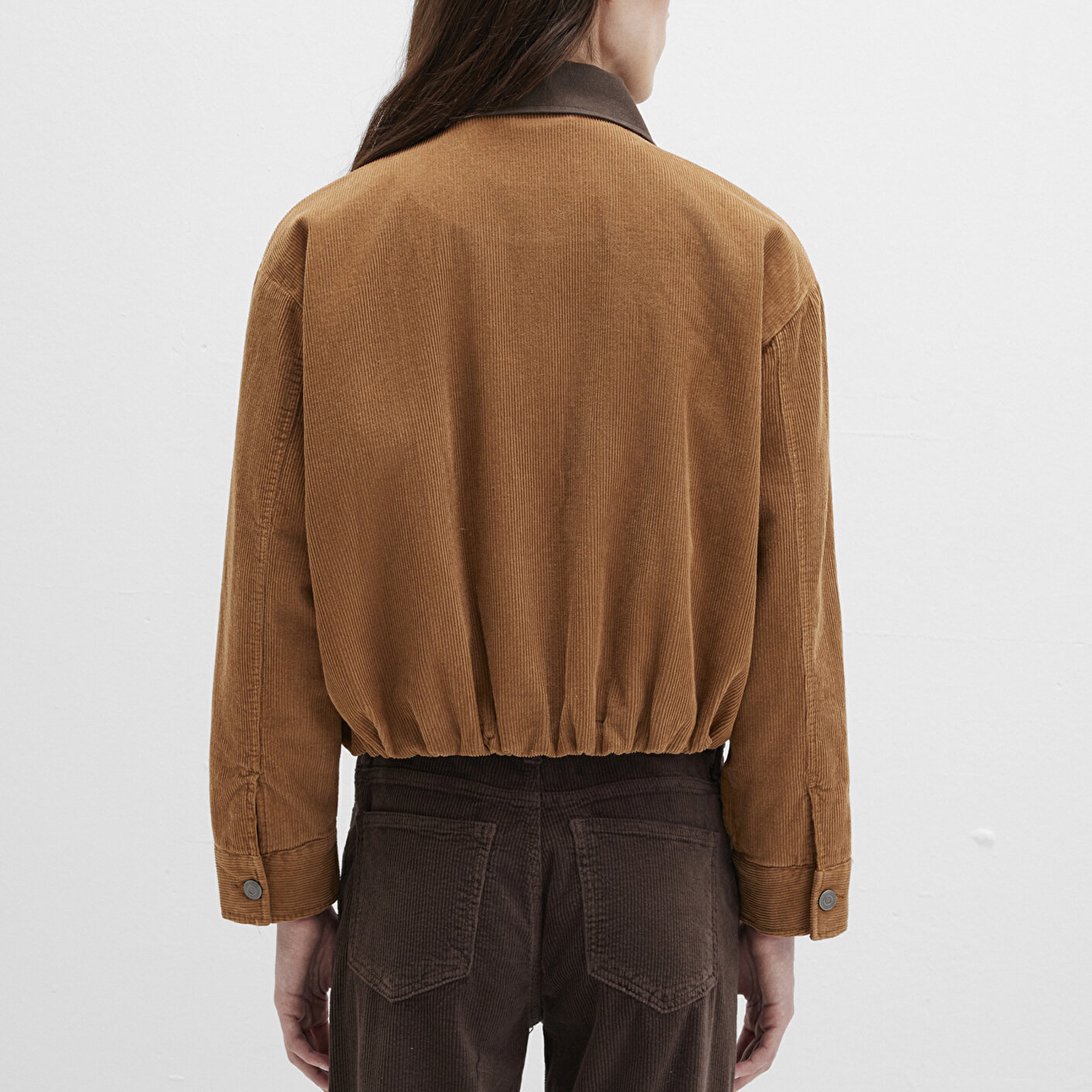 Mavi Kahverengi Kadife Ceket Oversize / Geniş Kesim 1110842-70381