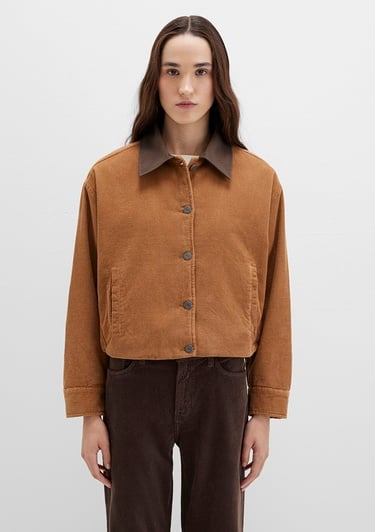  Mavi Kahverengi Kadife Ceket Oversize / Geniş Kesim 1110842-70381