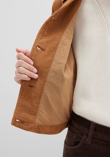  Mavi Kahverengi Kadife Ceket Oversize / Geniş Kesim 1110842-70381