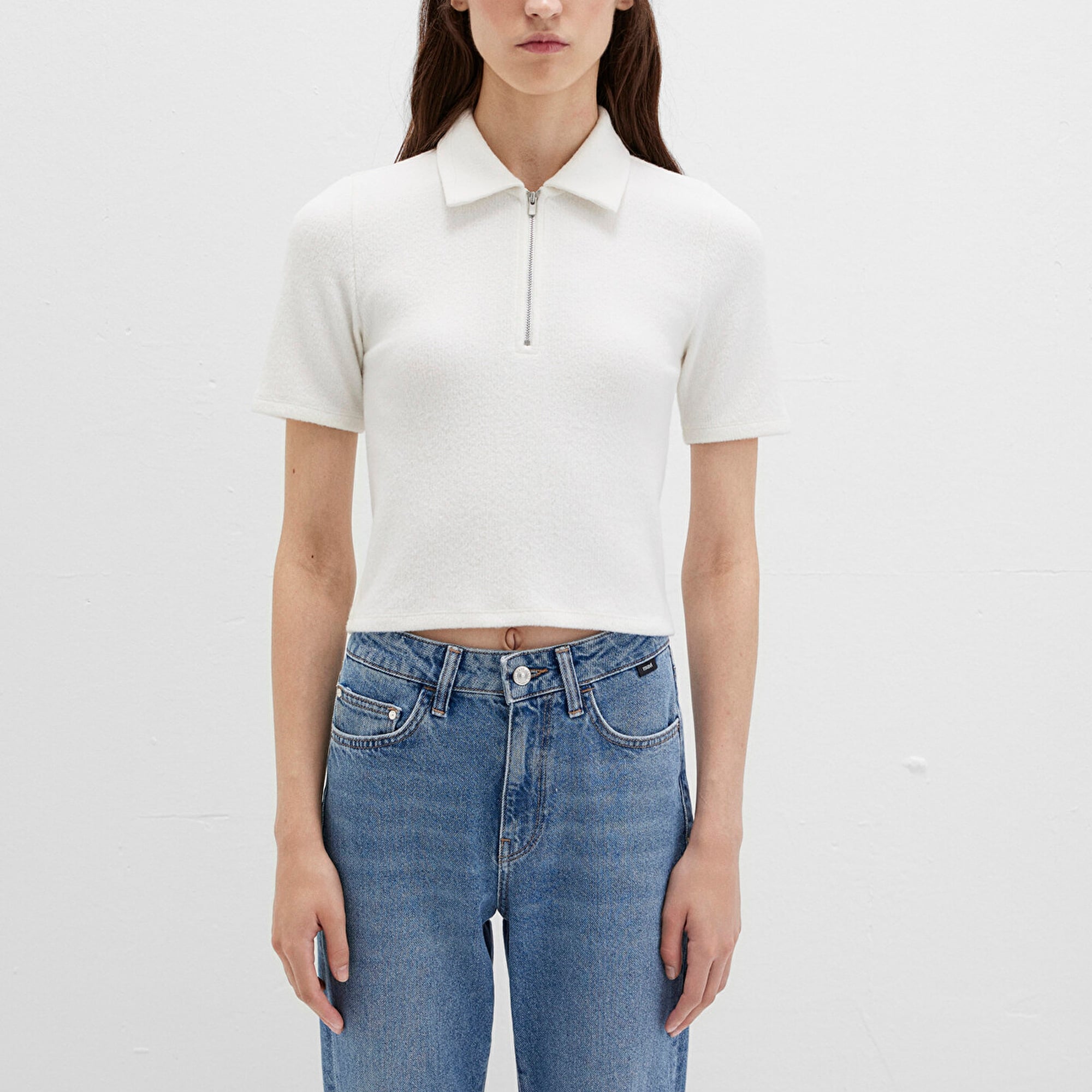 Mavi Ekru Polo Tişört Fitted / Vücuda Oturan Kesim 1613593-70057