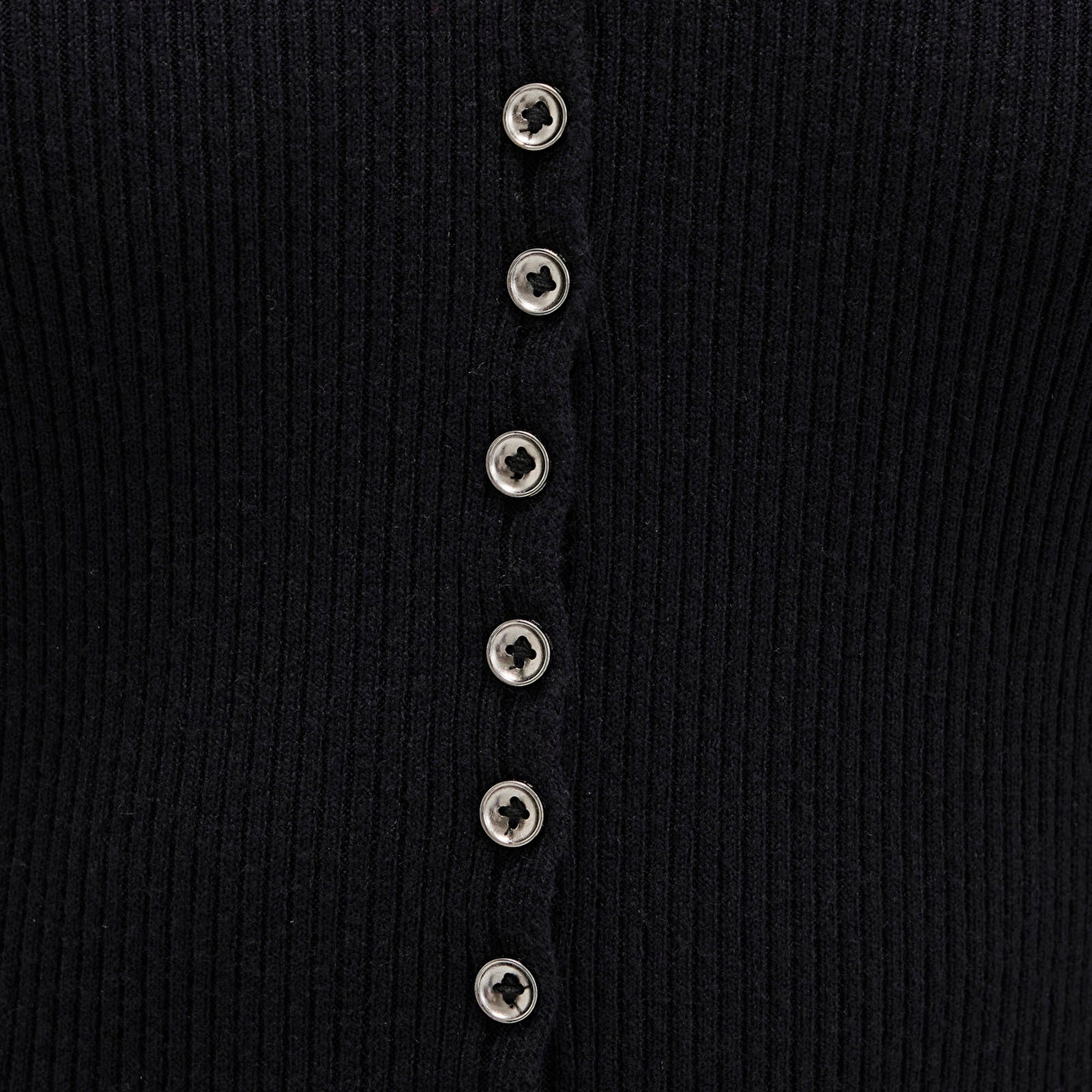 Mavi Düğmeli Siyah Triko Polo 1710787-900