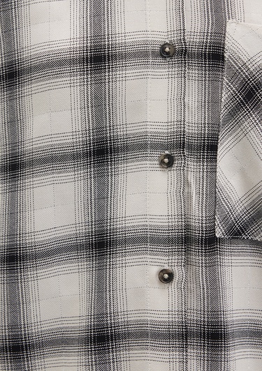  Mavi Kareli Bej Gömlek Loose Fit / Bol Rahat Kesim 1211282-80933