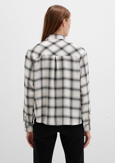  Mavi Kareli Bej Gömlek Loose Fit / Bol Rahat Kesim 1211282-80933