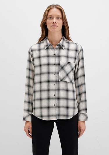  Mavi Kareli Bej Gömlek Loose Fit / Bol Rahat Kesim 1211282-80933