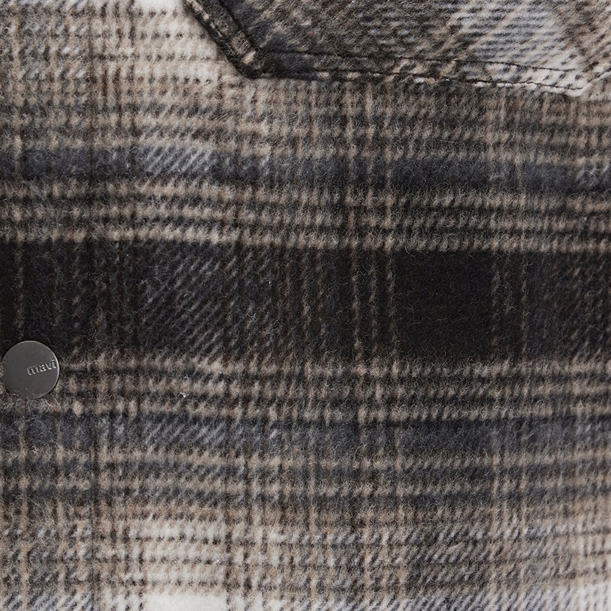 Mavi Kareli Kahverengi Ceket Oversize / Geniş Kesim 0110745-91228