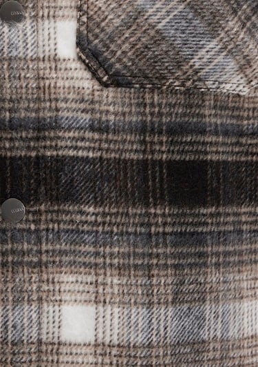  Mavi Kareli Kahverengi Ceket Oversize / Geniş Kesim 0110745-91228