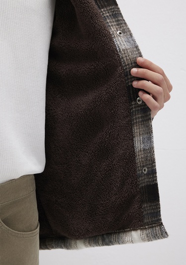  Mavi Kareli Kahverengi Ceket Oversize / Geniş Kesim 0110745-91228