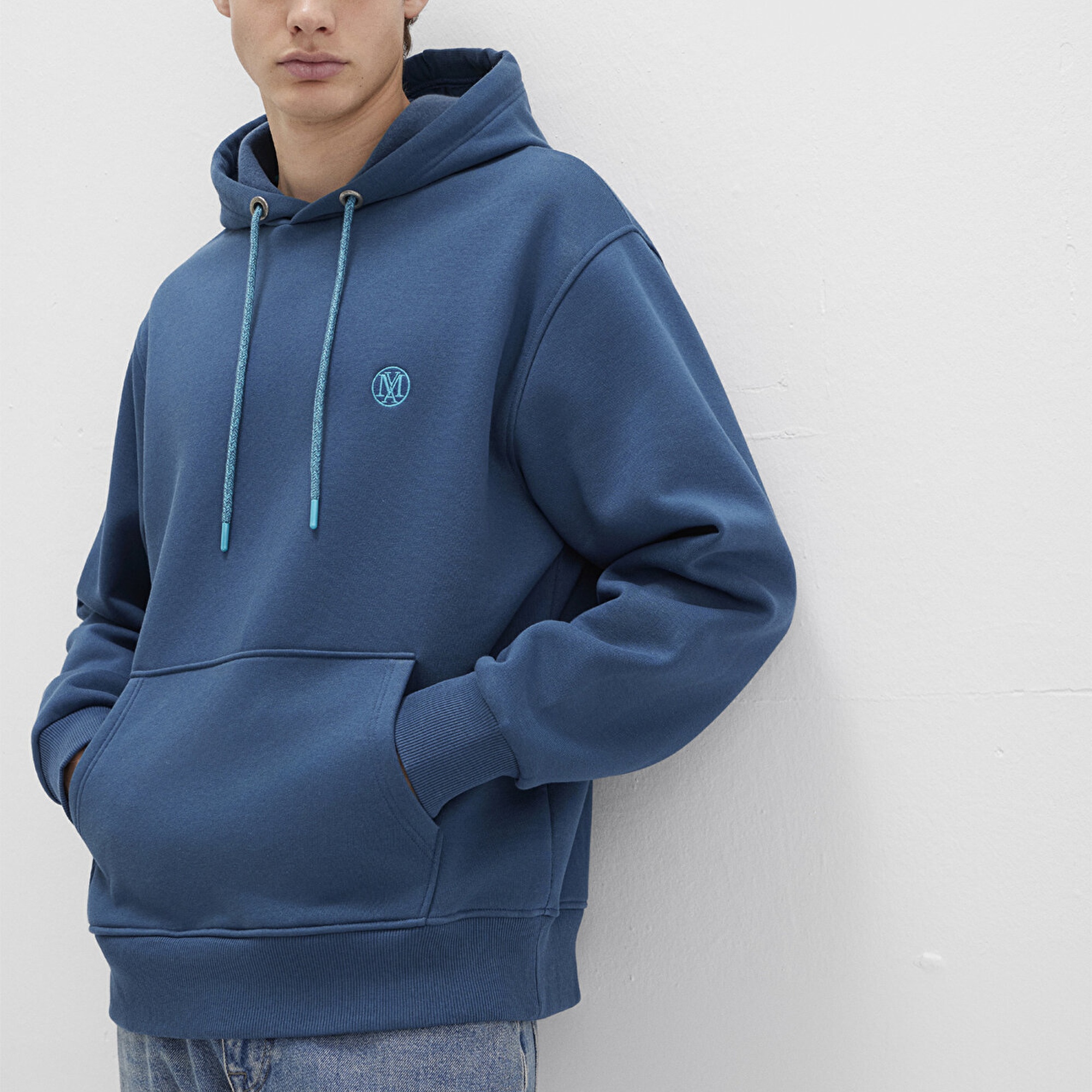 Mavi Mavi Logo Nakışlı Kapüşonlu Lacivert Sweatshirt 065809-90609