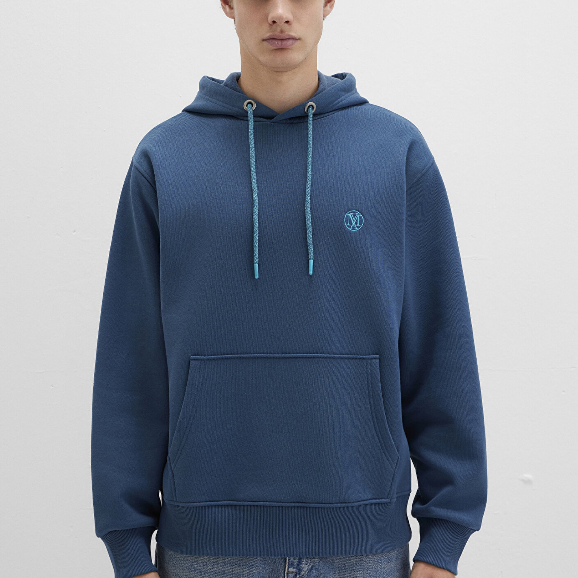 Mavi Mavi Logo Nakışlı Kapüşonlu Lacivert Sweatshirt 065809-90609