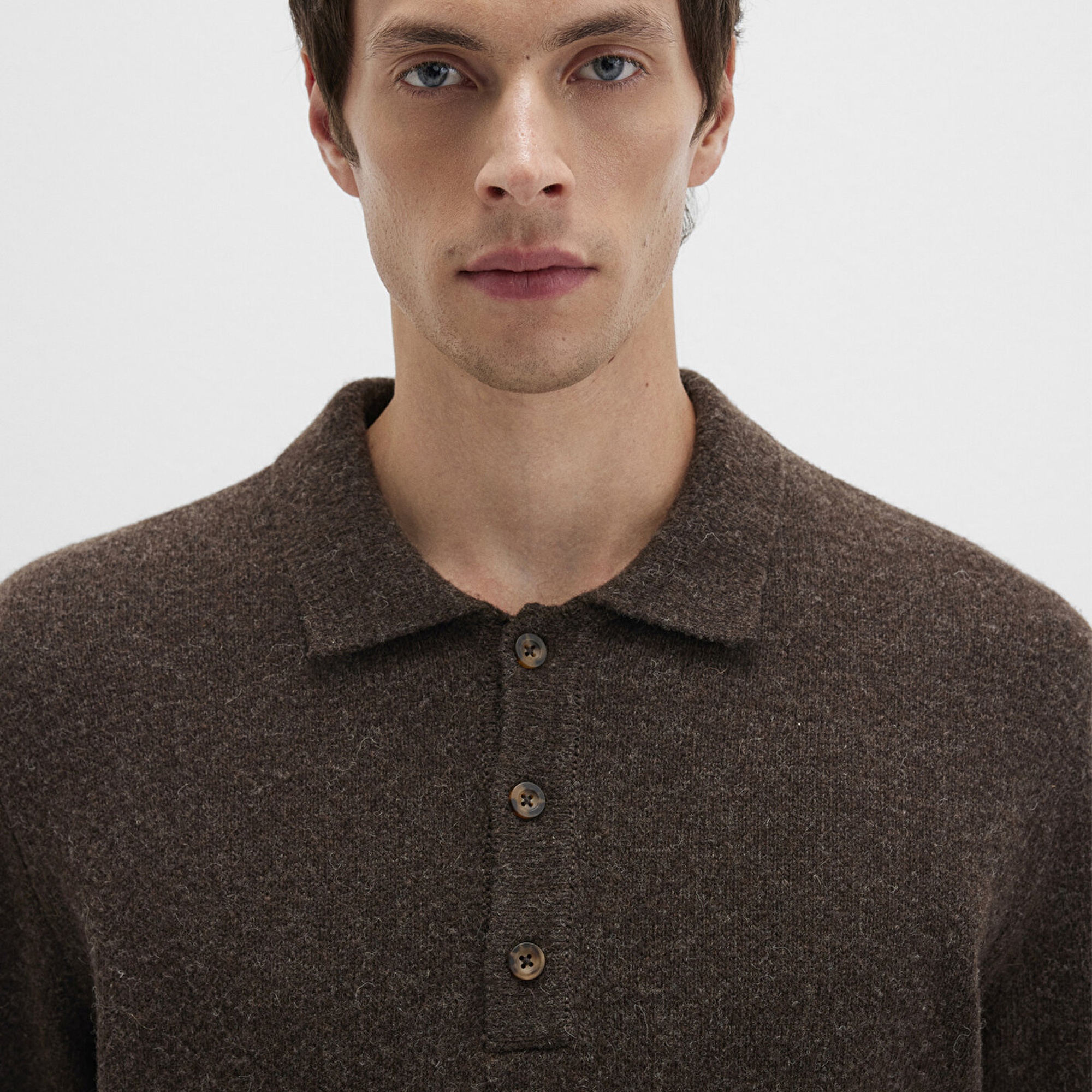 Mavi Yün Karışımlı Kahverengi Triko Polo 0710255-70251