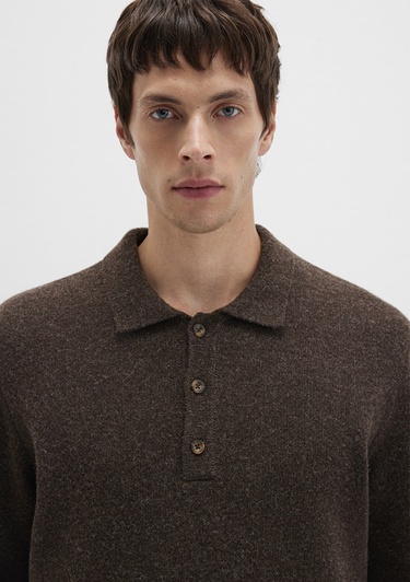 Mavi Yün Karışımlı Kahverengi Triko Polo 0710255-70251