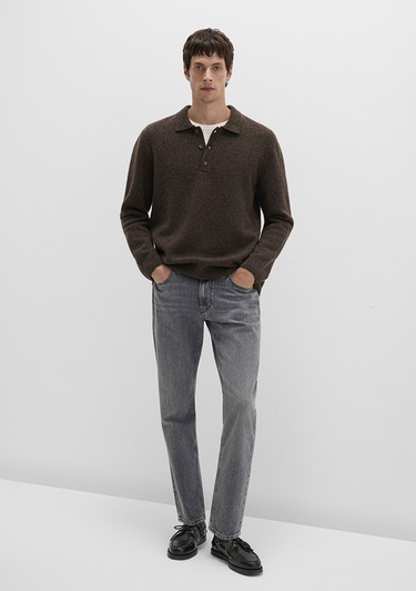  Mavi Yün Karışımlı Kahverengi Triko Polo 0710255-70251