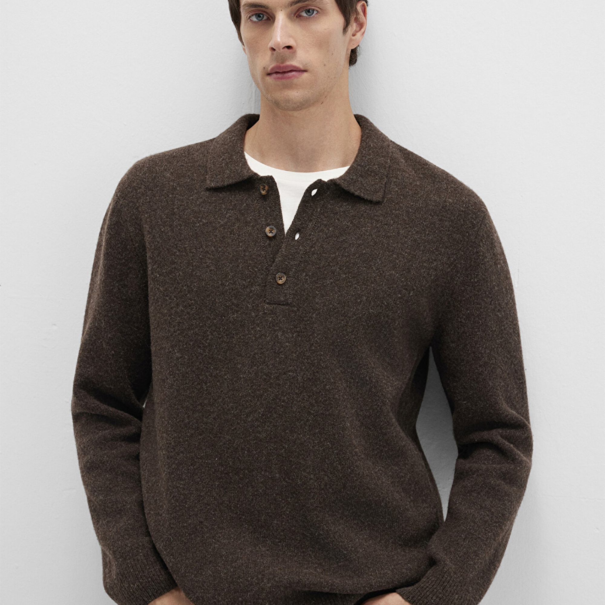 Mavi Yün Karışımlı Kahverengi Triko Polo 0710255-70251