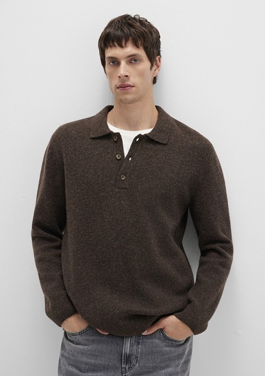  Mavi Yün Karışımlı Kahverengi Triko Polo 0710255-70251