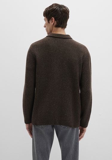  Mavi Yün Karışımlı Kahverengi Triko Polo 0710255-70251