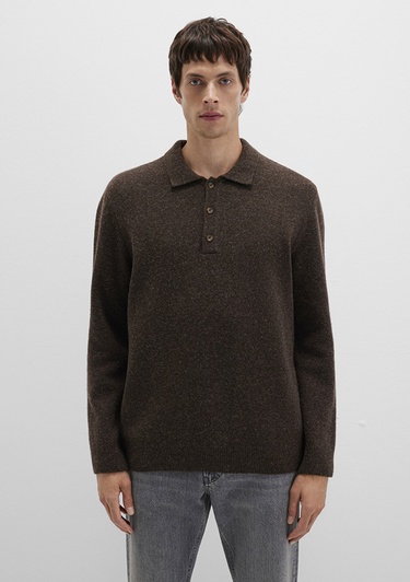  Mavi Yün Karışımlı Kahverengi Triko Polo 0710255-70251