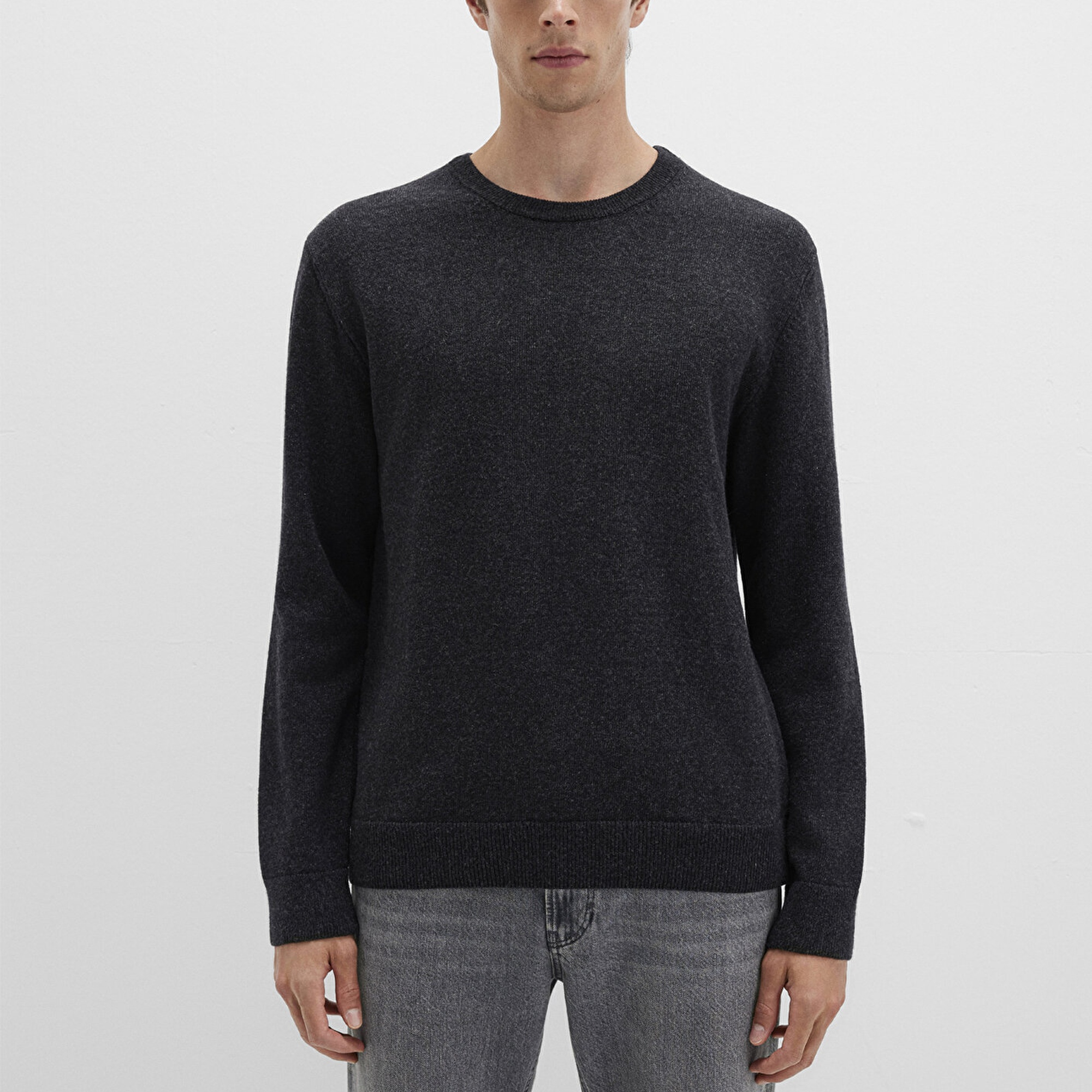 Mavi Yün Karışımlı Antrasit Kazak Regular Fit / Normal Kesim 0710370-80927