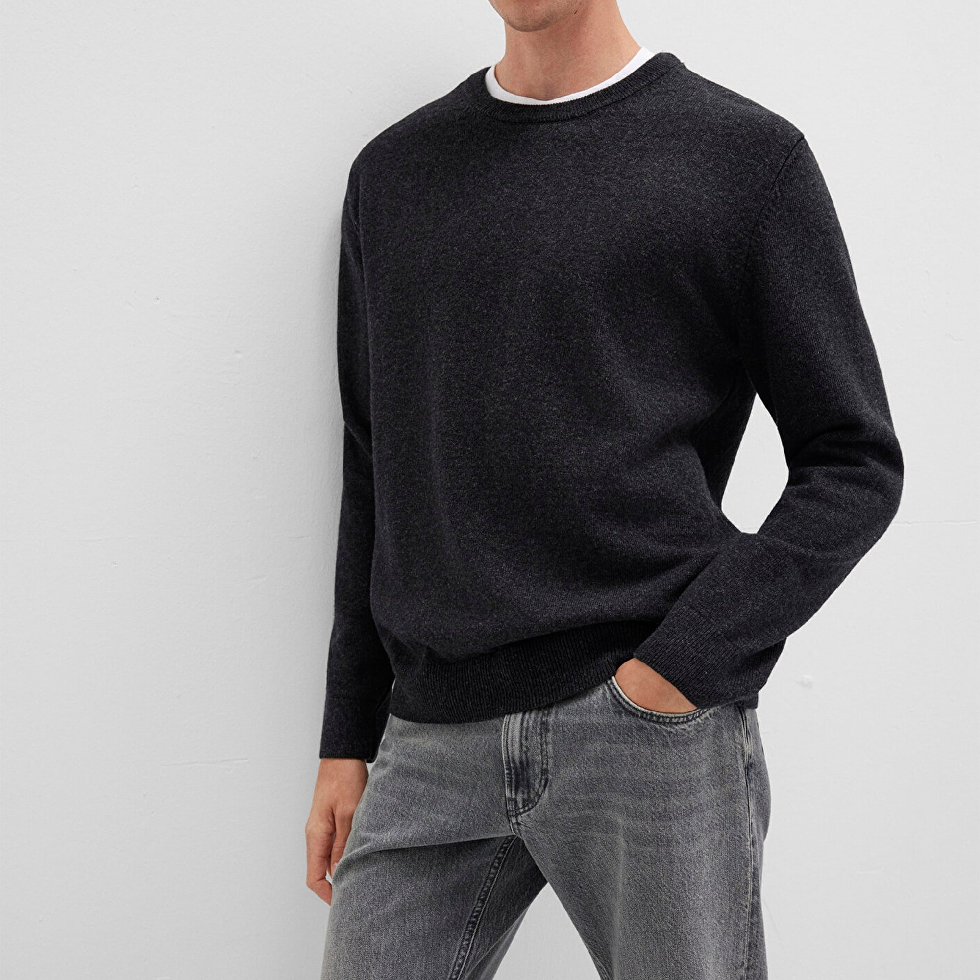 Mavi Yün Karışımlı Antrasit Kazak Regular Fit / Normal Kesim 0710370-80927