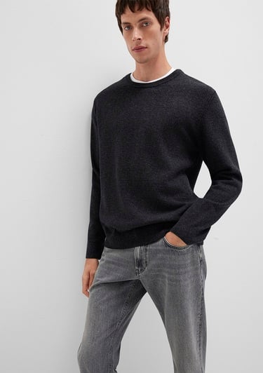  Mavi Yün Karışımlı Antrasit Kazak Regular Fit / Normal Kesim 0710370-80927