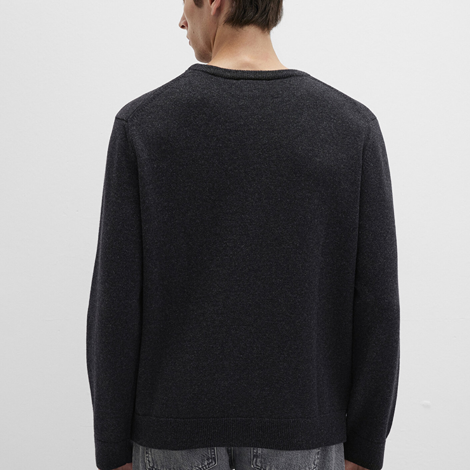 Mavi Yün Karışımlı Antrasit Kazak Regular Fit / Normal Kesim 0710370-80927