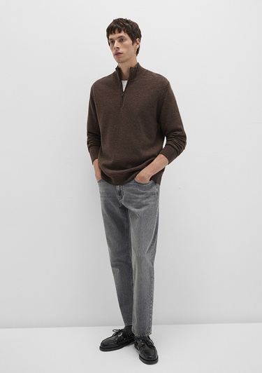  Mavi Yün Karışımlı Kahverengi Kazak Regular Fit / Normal Kesim 0710371-70251