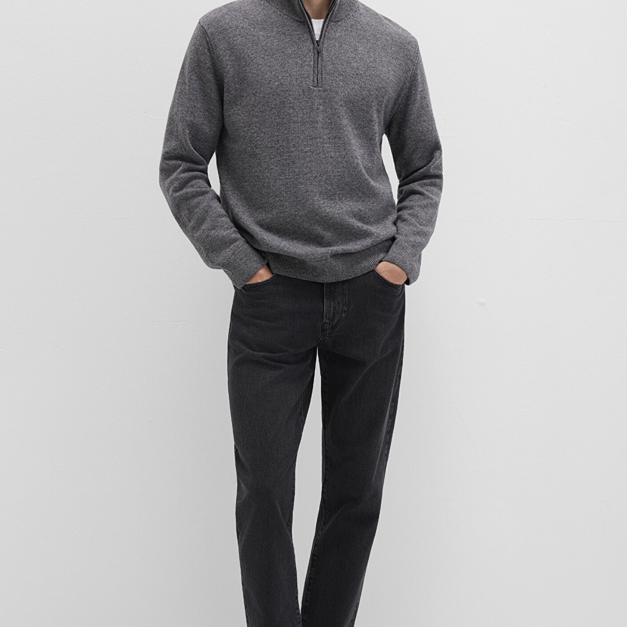 Mavi Yün Karışımlı Grey Kazak Regular Fit / Normal Kesim 0710371-80024