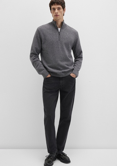  Mavi Yün Karışımlı Grey Kazak Regular Fit / Normal Kesim 0710371-80024