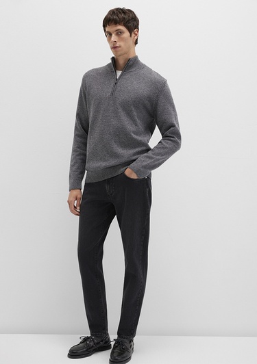  Mavi Yün Karışımlı Grey Kazak Regular Fit / Normal Kesim 0710371-80024