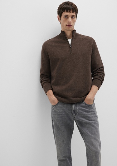  Mavi Yün Karışımlı Kahverengi Kazak Regular Fit / Normal Kesim 0710371-70251