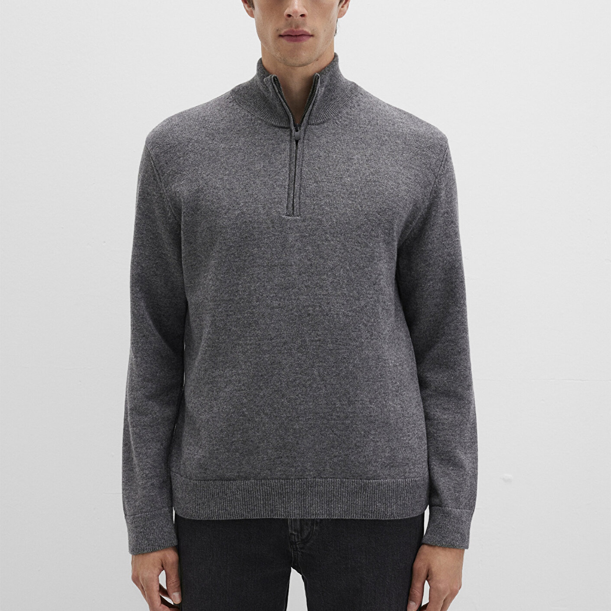 Mavi Yün Karışımlı Grey Kazak Regular Fit / Normal Kesim 0710371-80024