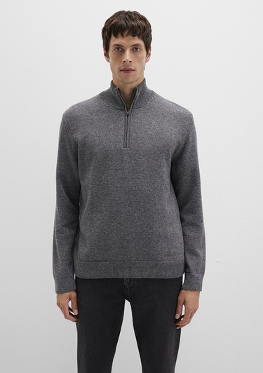  Mavi Yün Karışımlı Grey Kazak Regular Fit / Normal Kesim 0710371-80024