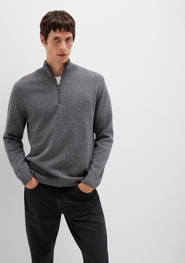  Mavi Yün Karışımlı Grey Kazak Regular Fit / Normal Kesim 0710371-80024