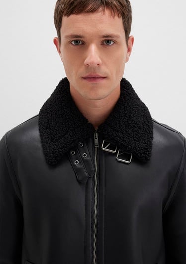  Mavi Siyah Siyah Suni Deri Ceket Regular Fit / Normal Kesim 0110670-71379