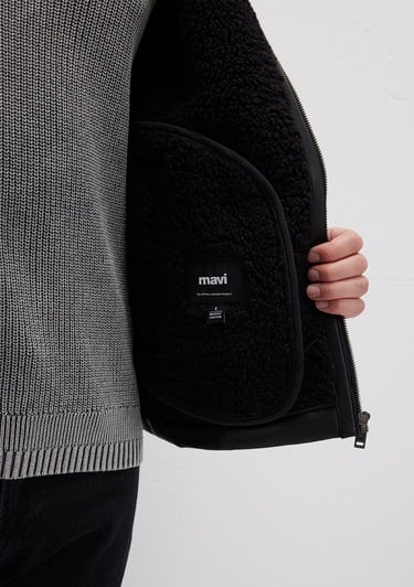  Mavi Siyah Siyah Suni Deri Ceket Regular Fit / Normal Kesim 0110670-71379