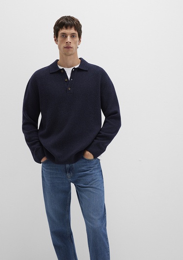  Mavi Yün Karışımlı Lacivert Triko Polo 0710255-70490